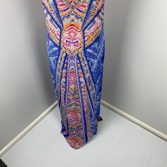 Mambo Size 10 Women's Maxi Summer Dress Colourful Lightweight - Picture 8 of 11
